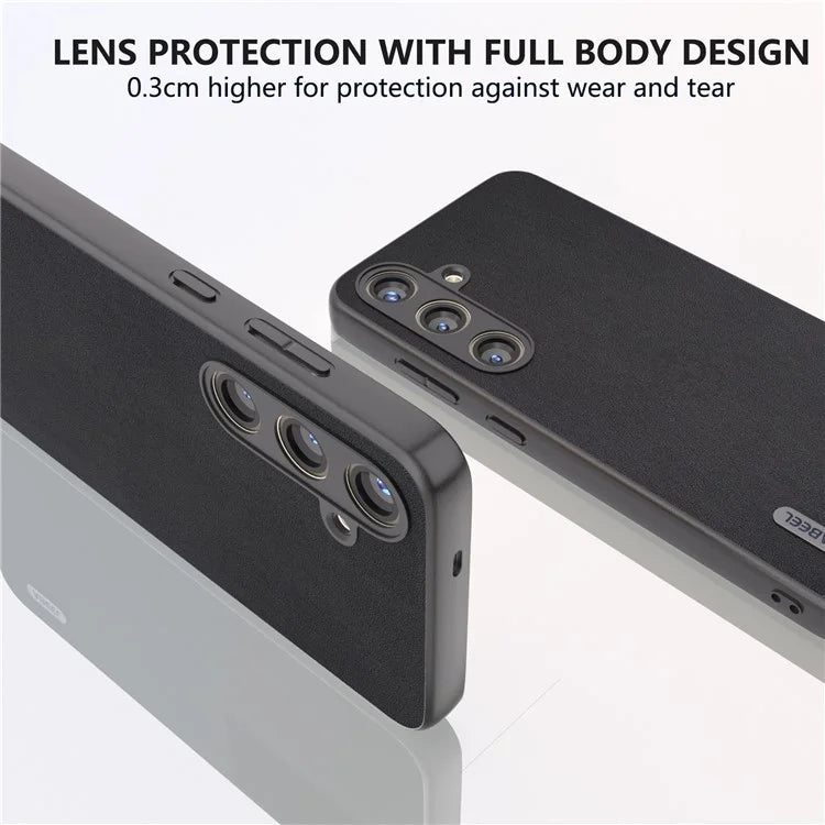 ABEEL For Samsung Galaxy S24+ Litchi Texture Case Leather Coated PC+TPU Phone Cover