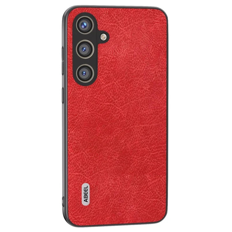 ABEEL For Samsung Galaxy S24+ Litchi Texture Case Leather Coated PC+TPU Phone Cover