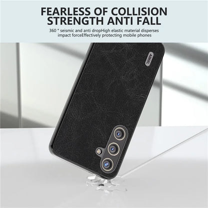 ABEEL For Samsung Galaxy S24 Litchi Texture Phone Case PU Leather+PC+TPU Anti-Scratch Cover