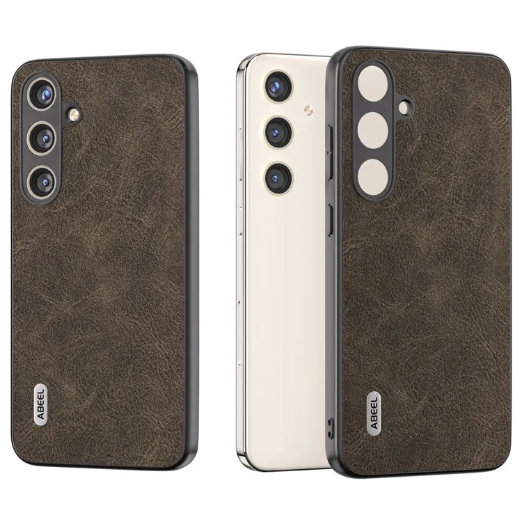 ABEEL For Samsung Galaxy S24 Litchi Texture Phone Case PU Leather+PC+TPU Anti-Scratch Cover