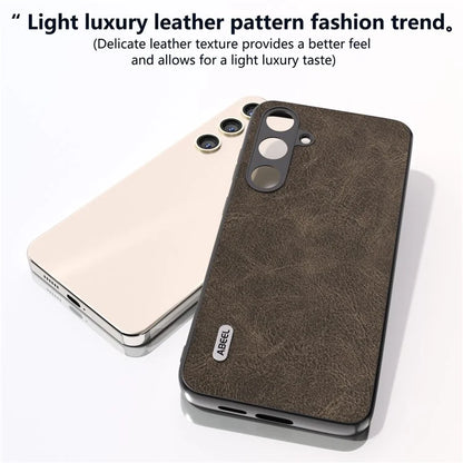 ABEEL For Samsung Galaxy S24 Litchi Texture Phone Case PU Leather+PC+TPU Anti-Scratch Cover