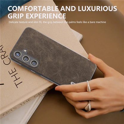 ABEEL For Samsung Galaxy S24 Litchi Texture Phone Case PU Leather+PC+TPU Anti-Scratch Cover