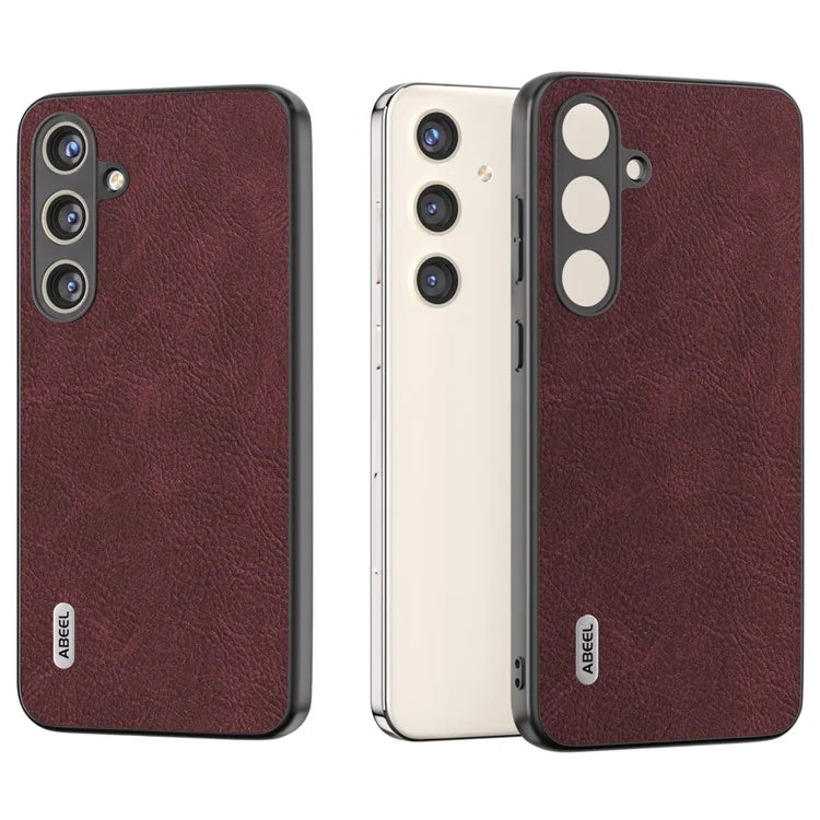 ABEEL For Samsung Galaxy S24 Litchi Texture Phone Case PU Leather+PC+TPU Anti-Scratch Cover