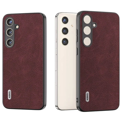 ABEEL For Samsung Galaxy S24 Litchi Texture Phone Case PU Leather+PC+TPU Anti-Scratch Cover