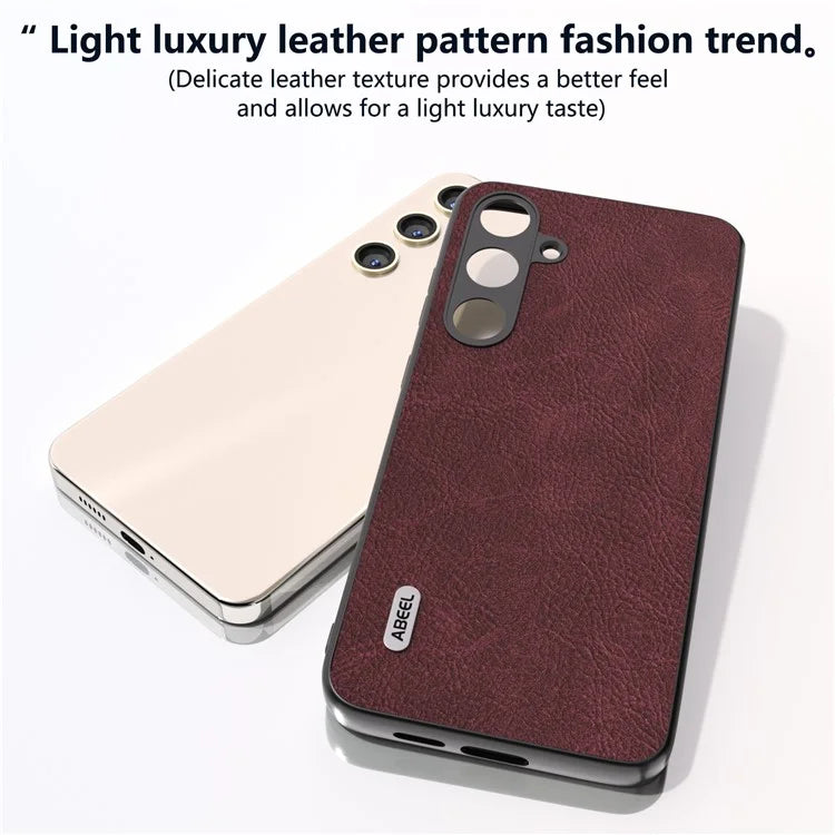 ABEEL For Samsung Galaxy S24 Litchi Texture Phone Case PU Leather+PC+TPU Anti-Scratch Cover
