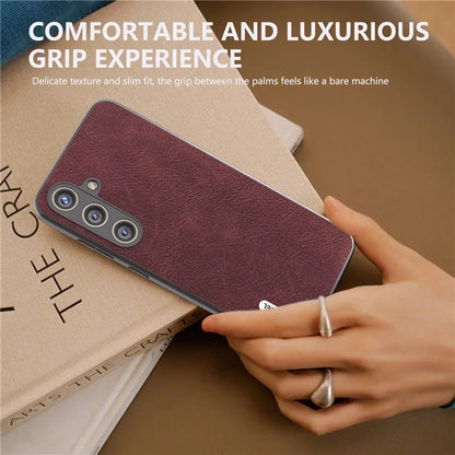 ABEEL For Samsung Galaxy S24 Litchi Texture Phone Case PU Leather+PC+TPU Anti-Scratch Cover