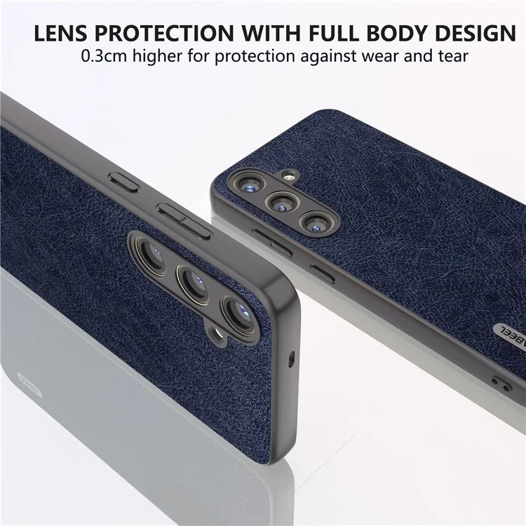 ABEEL For Samsung Galaxy S24 Retro Litchi Texture Cover PU Leather Camera Protection Phone Case