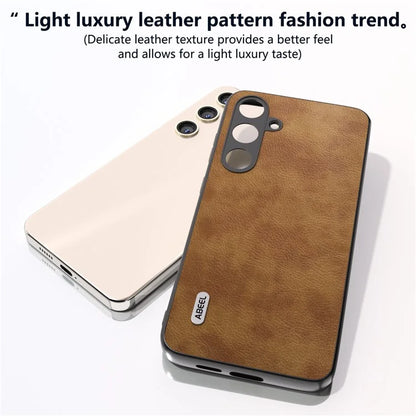 ABEEL For Samsung Galaxy S24 Retro Litchi Texture Cover PU Leather Camera Protection Phone Case