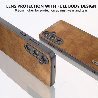 ABEEL For Samsung Galaxy S24 Retro Litchi Texture Cover PU Leather Camera Protection Phone Case