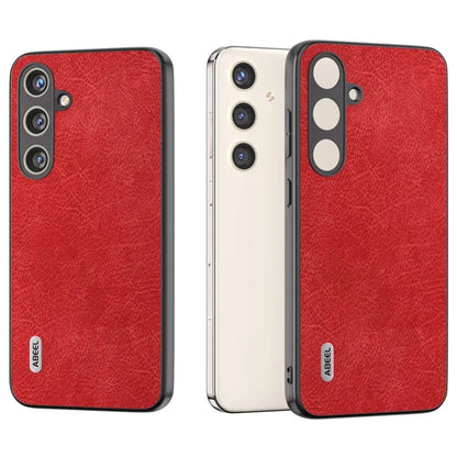 ABEEL For Samsung Galaxy S24 Retro Litchi Texture Cover PU Leather Camera Protection Phone Case