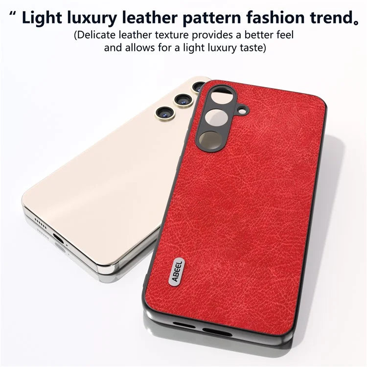 ABEEL For Samsung Galaxy S24 Retro Litchi Texture Cover PU Leather Camera Protection Phone Case