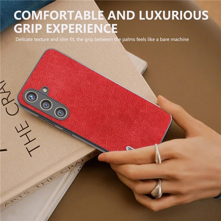 ABEEL For Samsung Galaxy S24 Retro Litchi Texture Cover PU Leather Camera Protection Phone Case