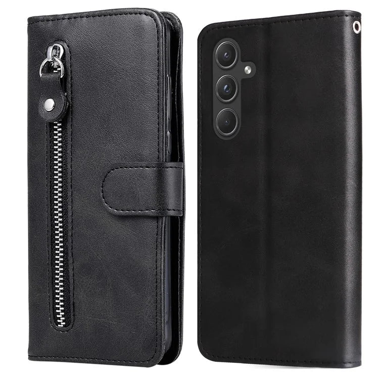 For Samsung Galaxy A55 5G Case Wallet Stand Calf Texture Phone Protector with Magnetic Flap