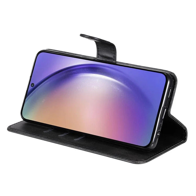 For Samsung Galaxy A55 5G Case Wallet Stand Calf Texture Phone Protector with Magnetic Flap