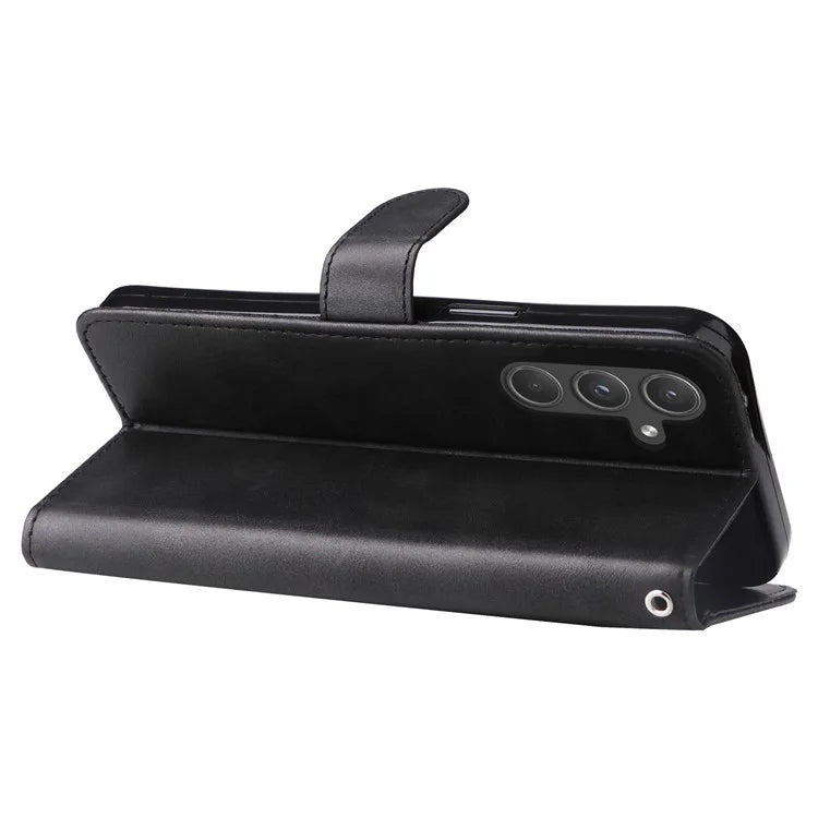 For Samsung Galaxy A55 5G Case Wallet Stand Calf Texture Phone Protector with Magnetic Flap