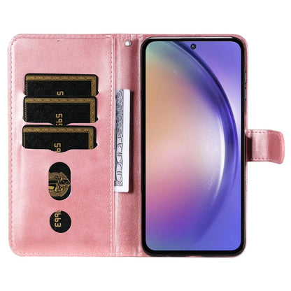 For Samsung Galaxy A55 5G Case Wallet Stand Calf Texture Phone Protector with Magnetic Flap
