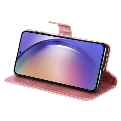 For Samsung Galaxy A55 5G Case Wallet Stand Calf Texture Phone Protector with Magnetic Flap