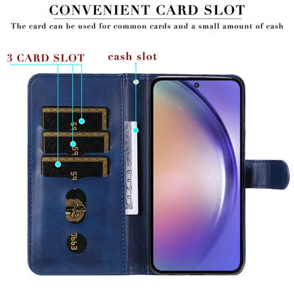 For Samsung Galaxy A55 5G Case Wallet Stand Calf Texture Phone Protector with Magnetic Flap