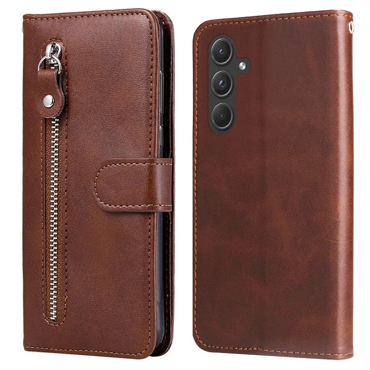 For Samsung Galaxy A55 5G Case Wallet Stand Calf Texture Phone Protector with Magnetic Flap