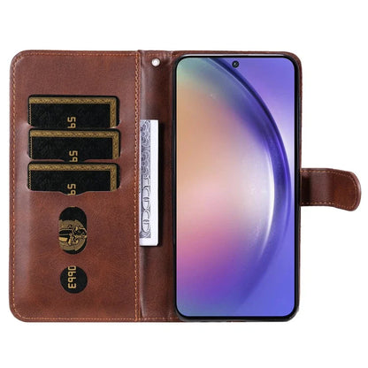 For Samsung Galaxy A55 5G Case Wallet Stand Calf Texture Phone Protector with Magnetic Flap