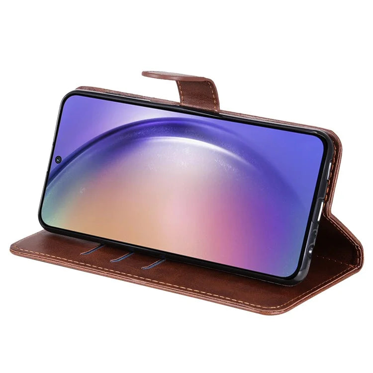 For Samsung Galaxy A55 5G Case Wallet Stand Calf Texture Phone Protector with Magnetic Flap