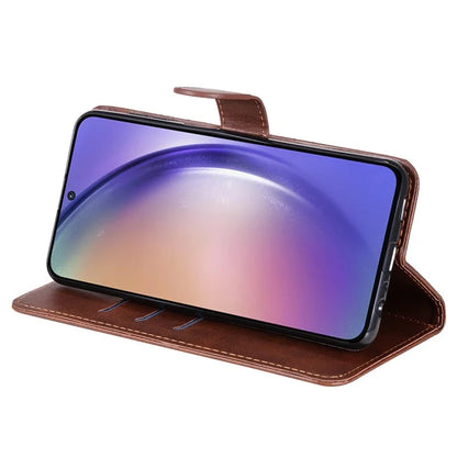 For Samsung Galaxy A55 5G Case Wallet Stand Calf Texture Phone Protector with Magnetic Flap
