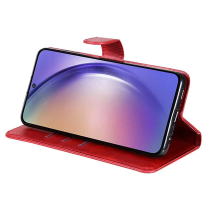 For Samsung Galaxy A55 5G Case Wallet Stand Calf Texture Phone Protector with Magnetic Flap