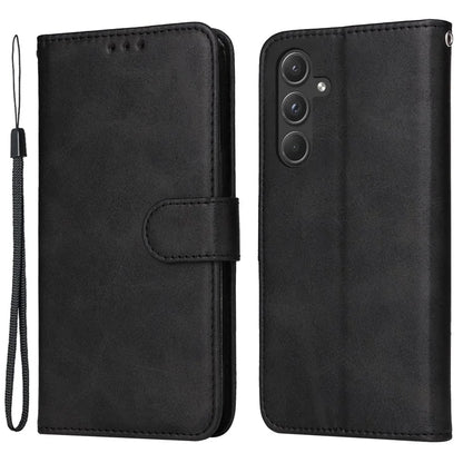 For Samsung Galaxy A55 5G Case Classic Calf Texture Leather Phone Guard Cover with Card Slots