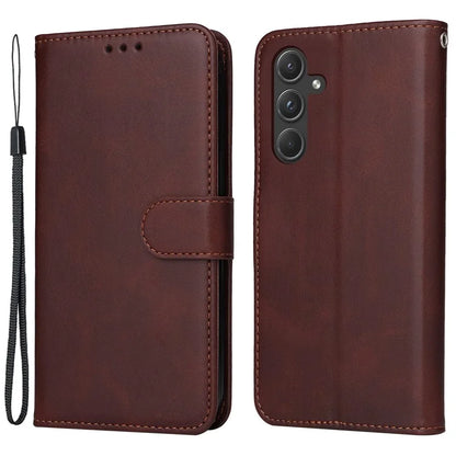 For Samsung Galaxy A55 5G Case Classic Calf Texture Leather Phone Guard Cover with Card Slots