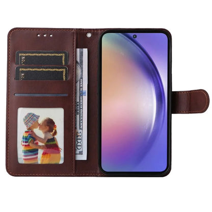 For Samsung Galaxy A55 5G Case Classic Calf Texture Leather Phone Guard Cover with Card Slots