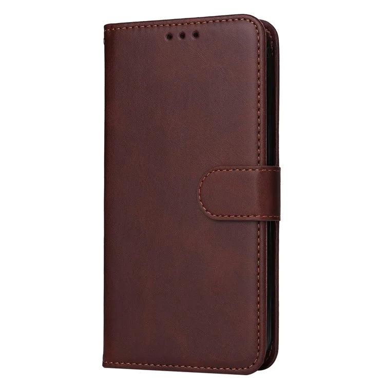 For Samsung Galaxy A55 5G Case Classic Calf Texture Leather Phone Guard Cover with Card Slots