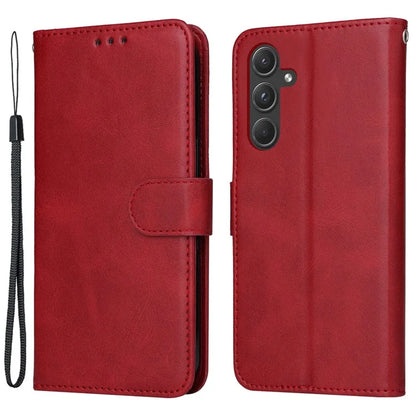 For Samsung Galaxy A55 5G Case Classic Calf Texture Leather Phone Guard Cover with Card Slots