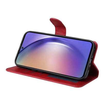 For Samsung Galaxy A55 5G Case Classic Calf Texture Leather Phone Guard Cover with Card Slots