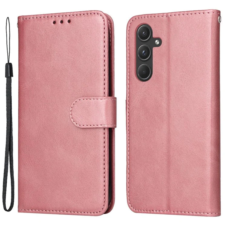 For Samsung Galaxy A55 5G Case Classic Calf Texture Leather Phone Guard Cover with Card Slots