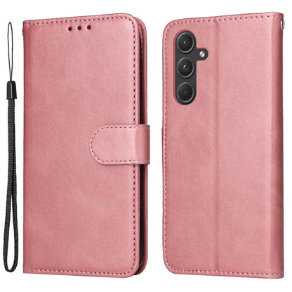 For Samsung Galaxy A55 5G Case Classic Calf Texture Leather Phone Guard Cover with Card Slots