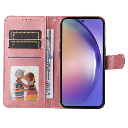 For Samsung Galaxy A55 5G Case Classic Calf Texture Leather Phone Guard Cover with Card Slots