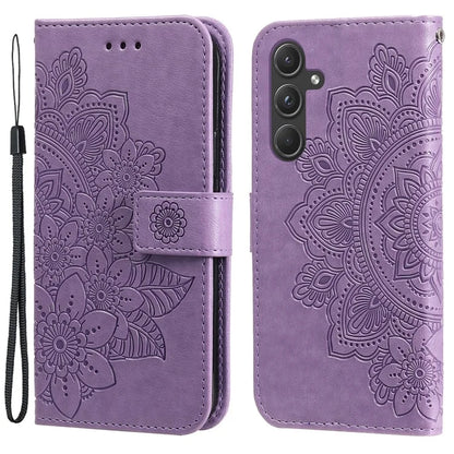 For Samsung Galaxy A55 5G Wallet Cover Stand Flower Folio Purse Phone Case
