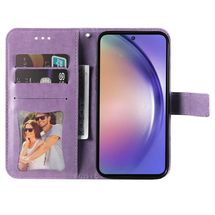 For Samsung Galaxy A55 5G Wallet Cover Stand Flower Folio Purse Phone Case