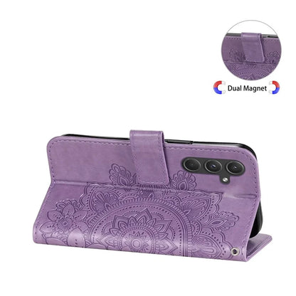 For Samsung Galaxy A55 5G Wallet Cover Stand Flower Folio Purse Phone Case