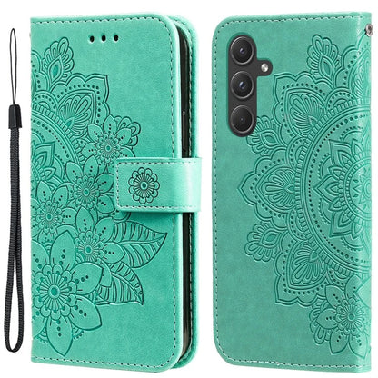 For Samsung Galaxy A55 5G Wallet Cover Stand Flower Folio Purse Phone Case