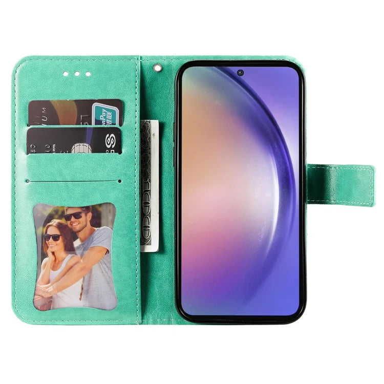 For Samsung Galaxy A55 5G Wallet Cover Stand Flower Folio Purse Phone Case