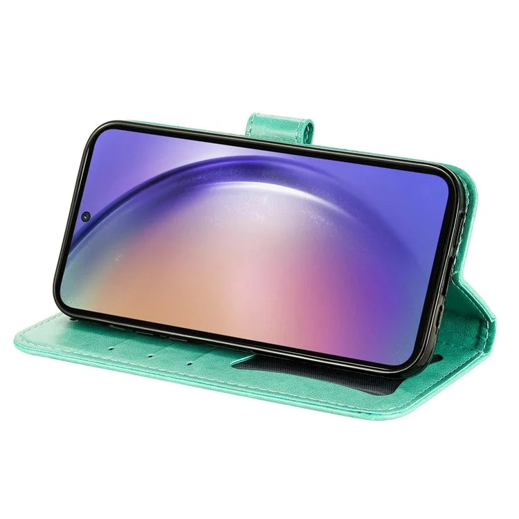 For Samsung Galaxy A55 5G Wallet Cover Stand Flower Folio Purse Phone Case