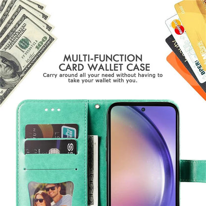 For Samsung Galaxy A55 5G Wallet Cover Stand Flower Folio Purse Phone Case