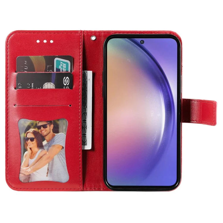 For Samsung Galaxy A55 5G Wallet Cover Stand Flower Folio Purse Phone Case