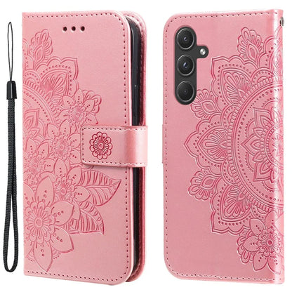 For Samsung Galaxy A55 5G Wallet Cover Stand Flower Folio Purse Phone Case