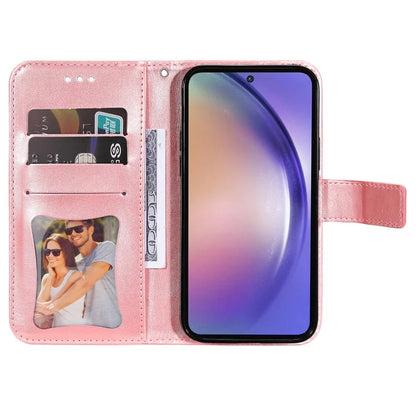For Samsung Galaxy A55 5G Wallet Cover Stand Flower Folio Purse Phone Case