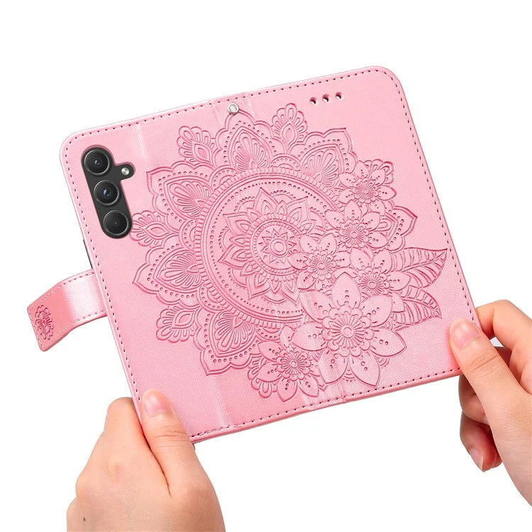 For Samsung Galaxy A55 5G Wallet Cover Stand Flower Folio Purse Phone Case