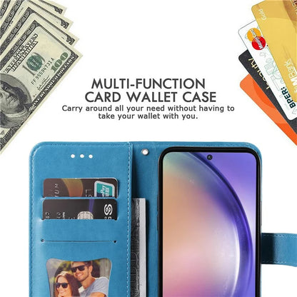 For Samsung Galaxy A55 5G Wallet Cover Stand Flower Folio Purse Phone Case