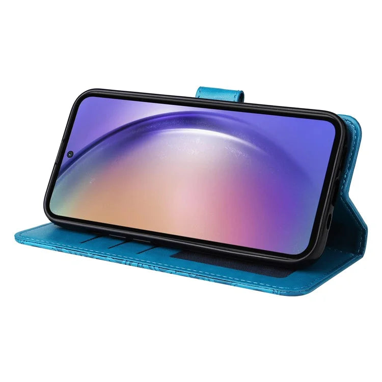For Samsung Galaxy A55 5G Case Wallet Stand Imprinted PU Leather Phone Cover