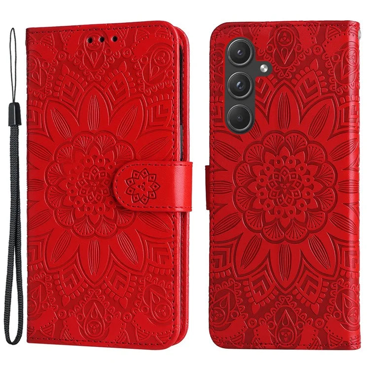 For Samsung Galaxy A55 5G Case Wallet Stand Imprinted PU Leather Phone Cover